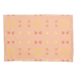 Funda De Cojín Cuatro esquinas Peach Yellow Geométrica Tiled Patt