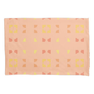 Funda De Cojín Cuatro esquinas Peach Yellow Geométrica Tiled Patt