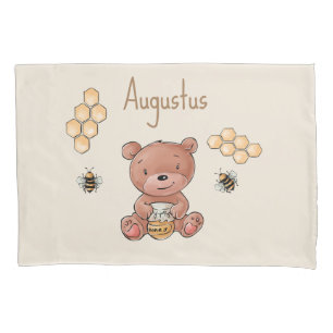 Funda De Cojín Cubo de bebe lindo miel de oso