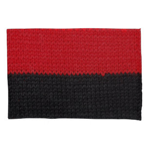 Funda De Cojín Cuchillo rojo negro: cierre a rayas.