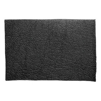 Funda De Cojín Cuero negro: textura de cierre sin costura.