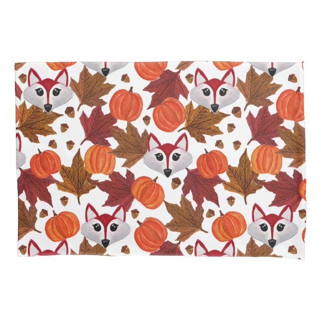 Funda De Cojín Cuesta Caída Fox Calabaza Acorn Maple Leaf Waterco (Anverso)