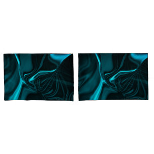 Funda De Cojín Curva y dobla cian con níquel en fondo oscuro