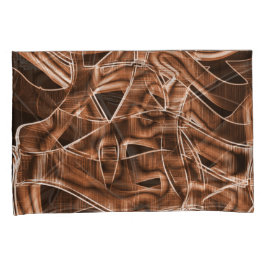 Funda De Cojín Curvas de cinta, corte marrón con relieve y solapa