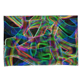 Funda De Cojín Curvas de cinta superpuestas, relieve neón colorid