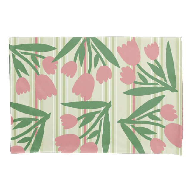 Funda De Cojín Custom lovely pastel green and pink floral girly (Anverso)