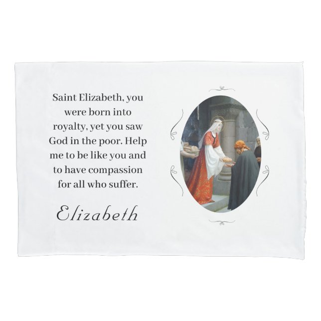 Funda De Cojín Customizable Patron Saint (St. Elizabeth) (Anverso)