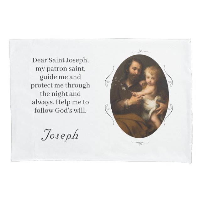 Funda De Cojín Customizable Patron Saint (St. Joseph) (Anverso)