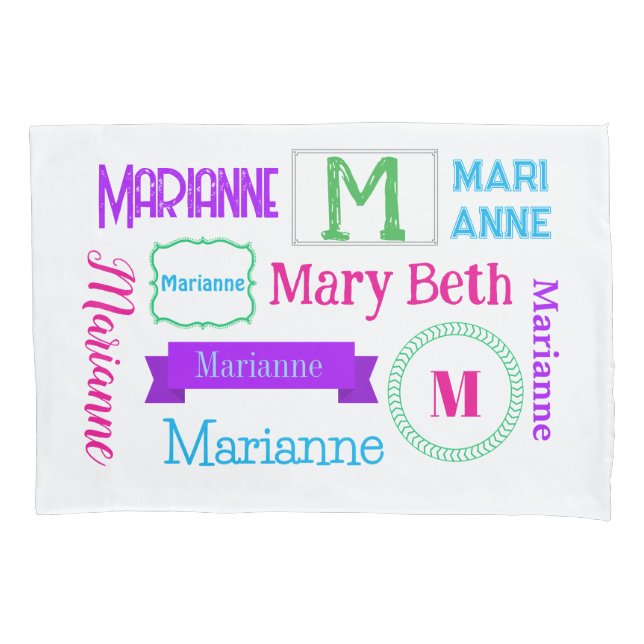 Funda De Cojín Customized Name Pillowcase for Girls (Anverso)