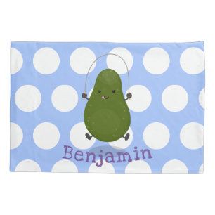 Funda De Cojín Cute aguacate salto cuerda personalizado ilustraci