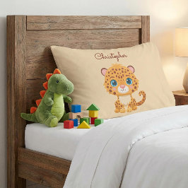 Funda De Cojín Cute Baby Leopard Safari Animal Kids