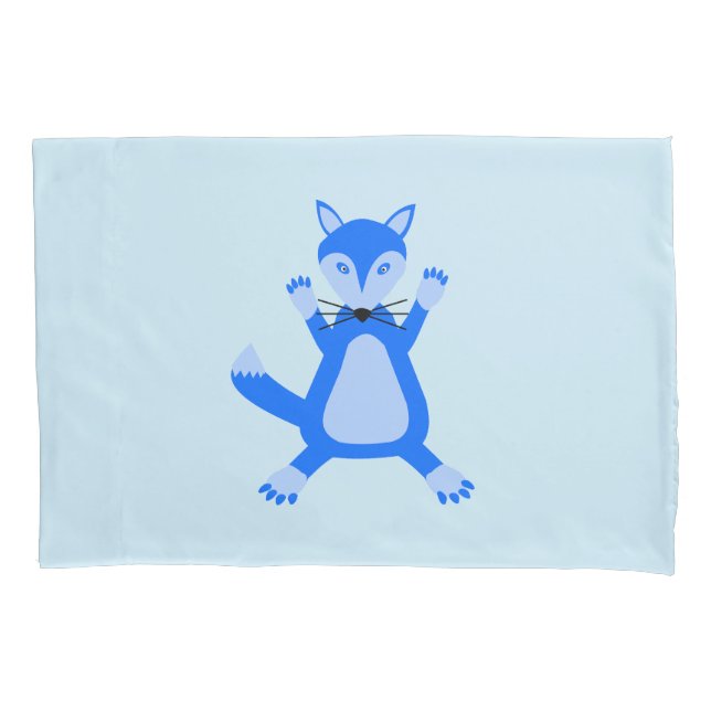 Funda De Cojín Cute Blue Baby Boy Fox Pattered (Anverso)