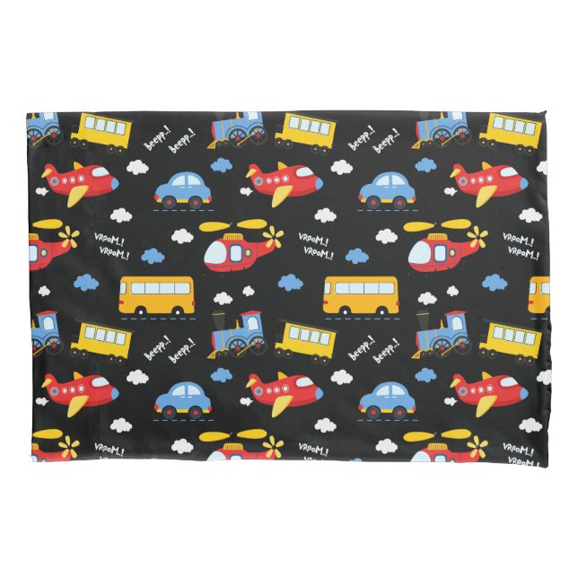 Funda De Cojín Cute Cartoon Vehicles Pattern  (Anverso)