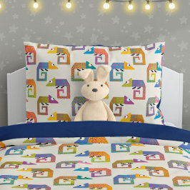 Funda De Cojín Cute Chameleon Pattern on Cream