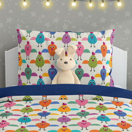 Funda De Cojín Cute Chick Pattern on Cream