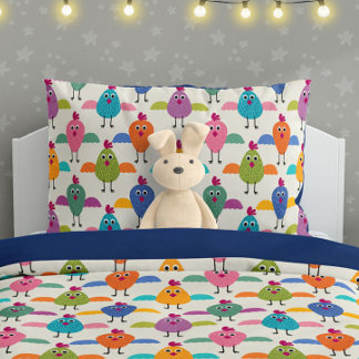 Funda De Cojín Cute Chick Pattern on Cream