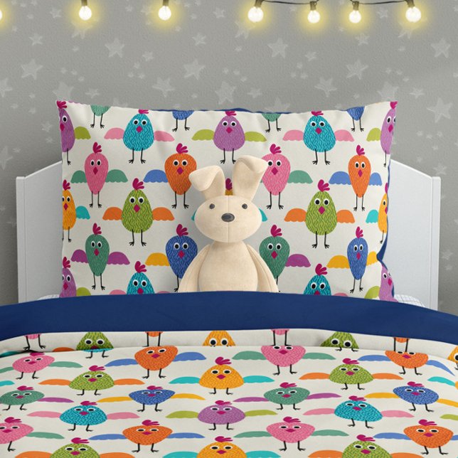 Funda De Cojín Cute Chick Pattern on Cream (Subido por el creador)