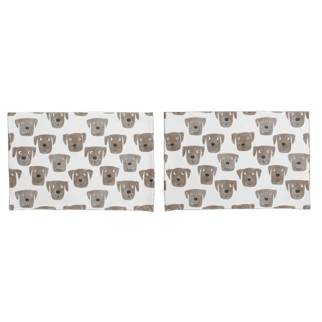 Funda De Cojín Cute chocolate Labrador recuperador de perro acuar (Anverso - Set)