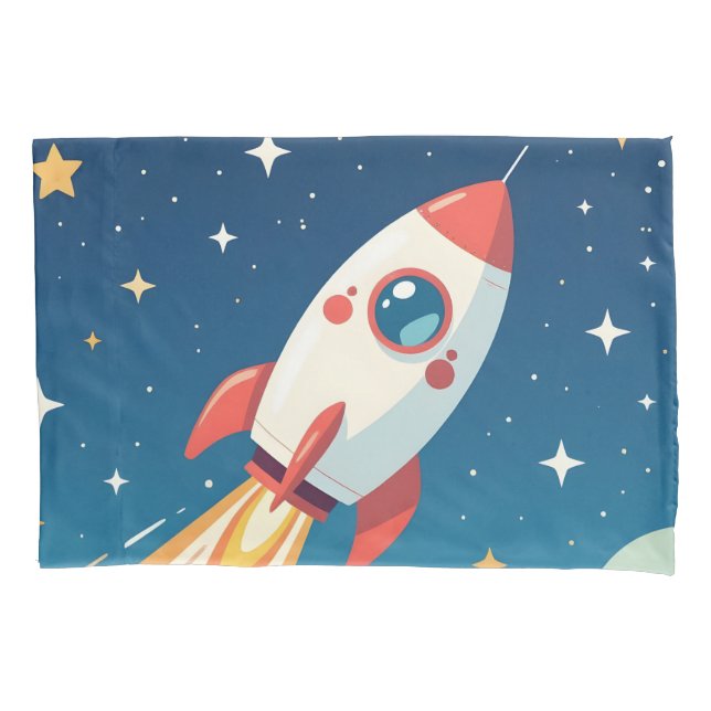 Funda De Cojín Cute cohete espacial despegando (Anverso)
