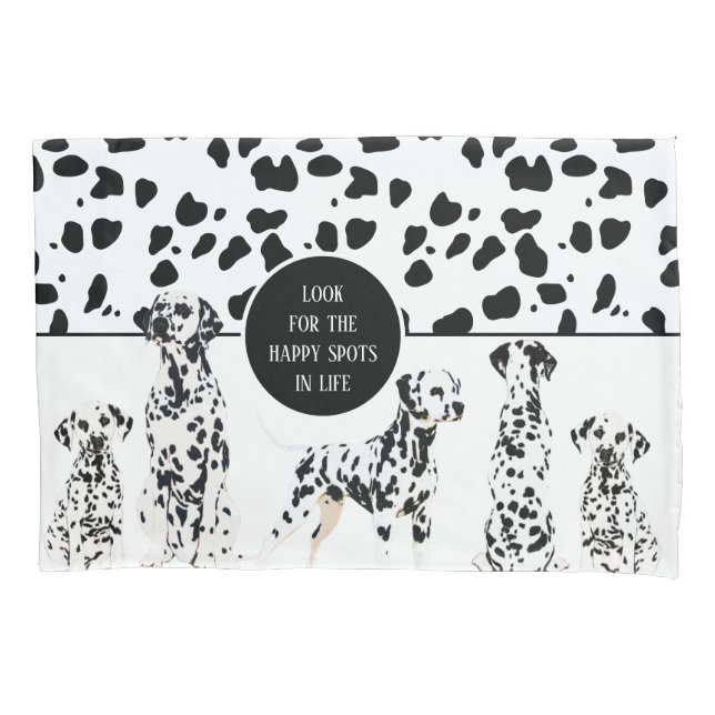 Funda De Cojín Cute dálmata Black & White Happy Spots (Anverso)
