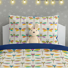 Funda De Cojín Cute Dragonfly Pattern on Cream