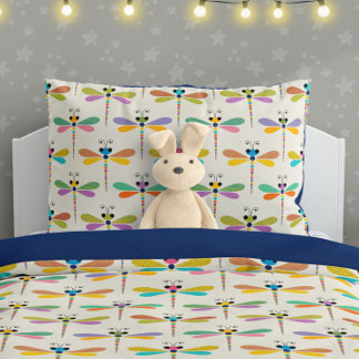 Funda De Cojín Cute Dragonfly Pattern on Cream