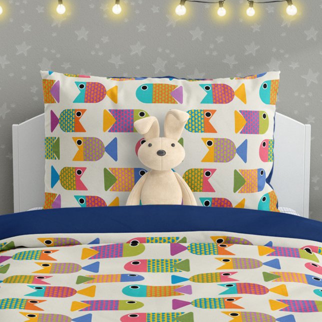 Funda De Cojín Cute Fish Pattern on Cream (Subido por el creador)