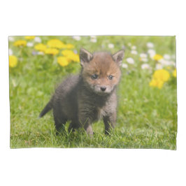Funda De Cojín Cute Fluffy Red Fox Cub Baby Foto Animal -