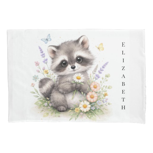 Funda De Cojín Cute Forest Baby Raccoon Baby Shower Gift (Anverso)