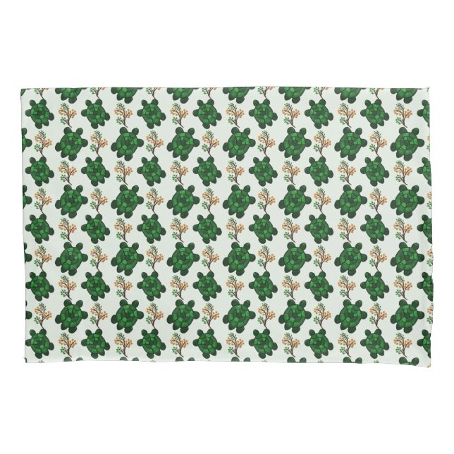 Funda De Cojín Cute Green Turtle Seamless Pattern | turtle  (Anverso)