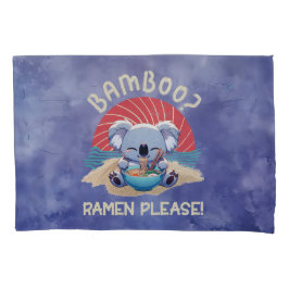 Funda De Cojín Cute Koala comiendo Ramen Vintage Sunshine