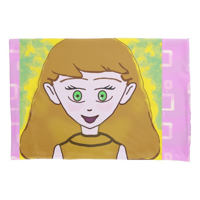 Funda De Cojín Cute Merry Pink pillowcase (Anverso)