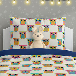 Funda De Cojín Cute Owl Pattern on Cream