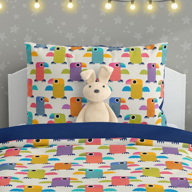 Funda De Cojín Cute Parrot Pattern on Cream (Subido por el creador)