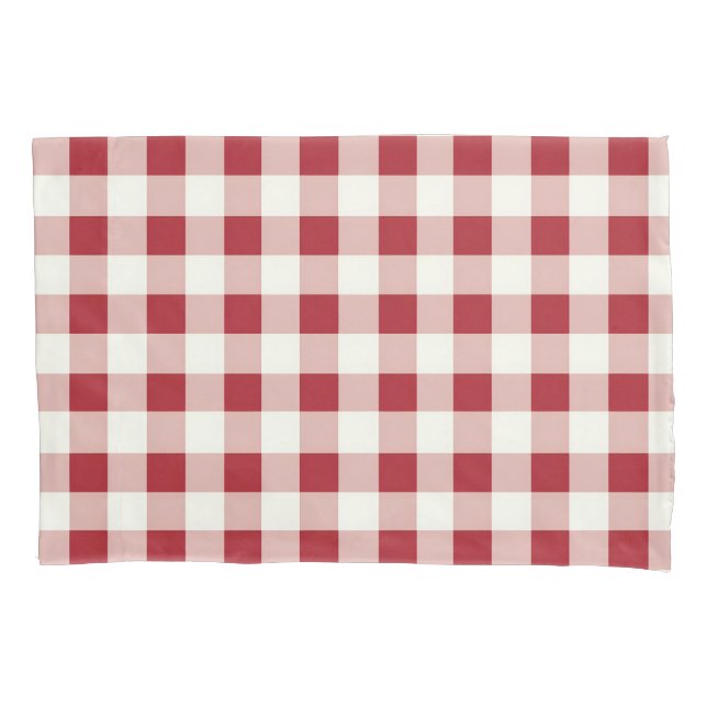 Funda De Cojín Cute Red and Cream Gingham (Anverso)