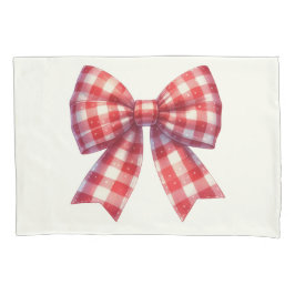 Funda De Cojín Cute Red and Cream Gingham Bow