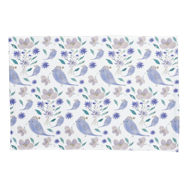 Funda De Cojín Cute Sparrow With a Flower Hat (Anverso)