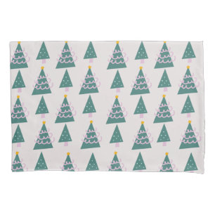 Funda De Cojín Cute Trees Doodles Pink Green
