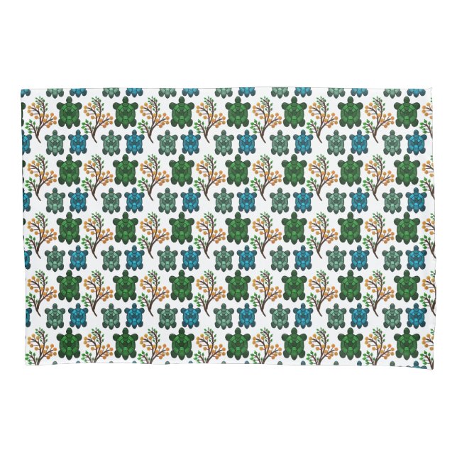 Funda De Cojín Cute Turtle Seamless Pattern | Ocean Animal Repeat (Anverso)