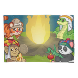 Funda De Cojín Cute Wild Animals Jungle Night Camping Party Kids