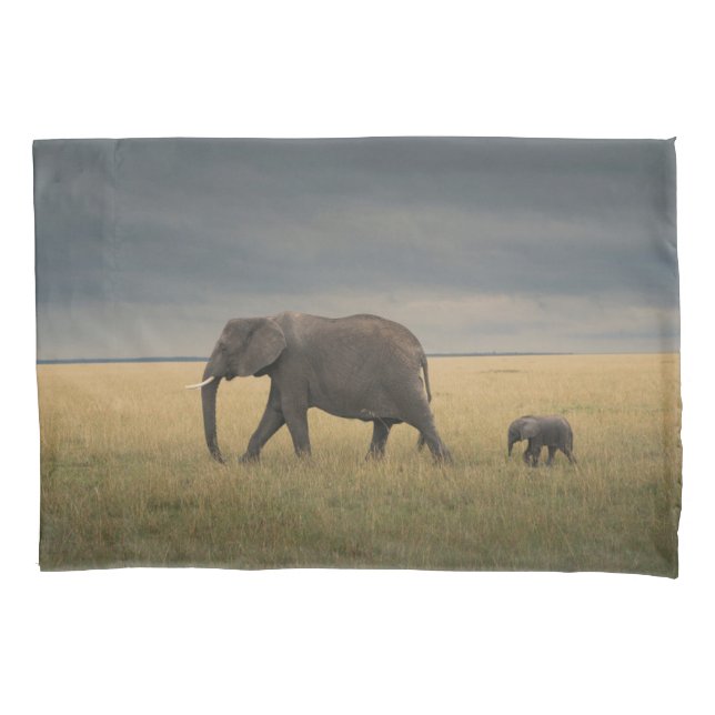 Funda De Cojín Cutest Baby Animals | African Elephant Family (Anverso)