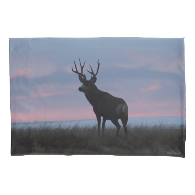 Funda De Cojín D3 Mule Deer Buck Sunrise Buck (Anverso)