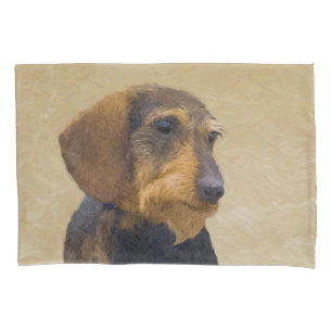 Funda De Cojín Dachshund (Caballo alambrado) Pintura original de 