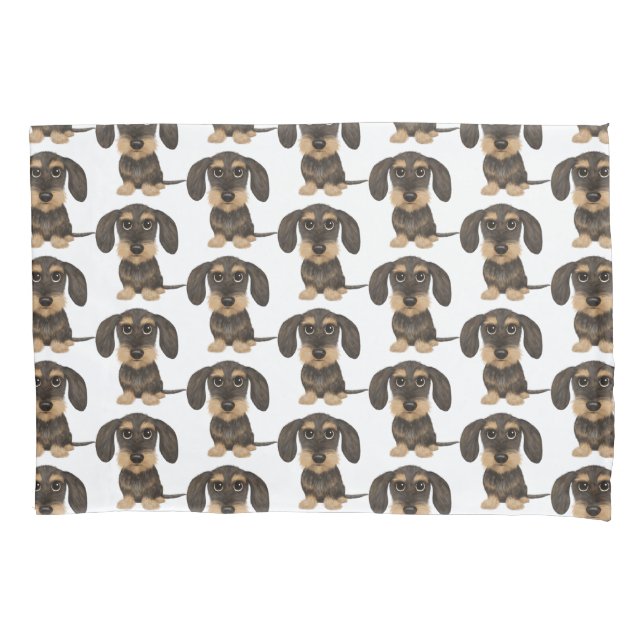 Funda De Cojín Dachshund de cabello alambrado| Perro Cute Teckel  (Anverso)