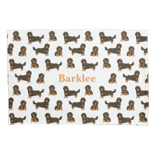 Funda De Cojín Dachshund de pelo largo personalizado