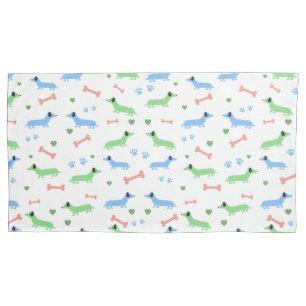 Funda De Cojín Dachshund Perros Cute Doxies Paws Green