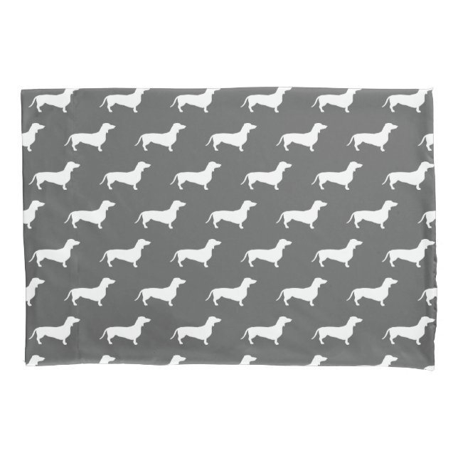 Funda De Cojín Dachshunds blancos modernos (Anverso)