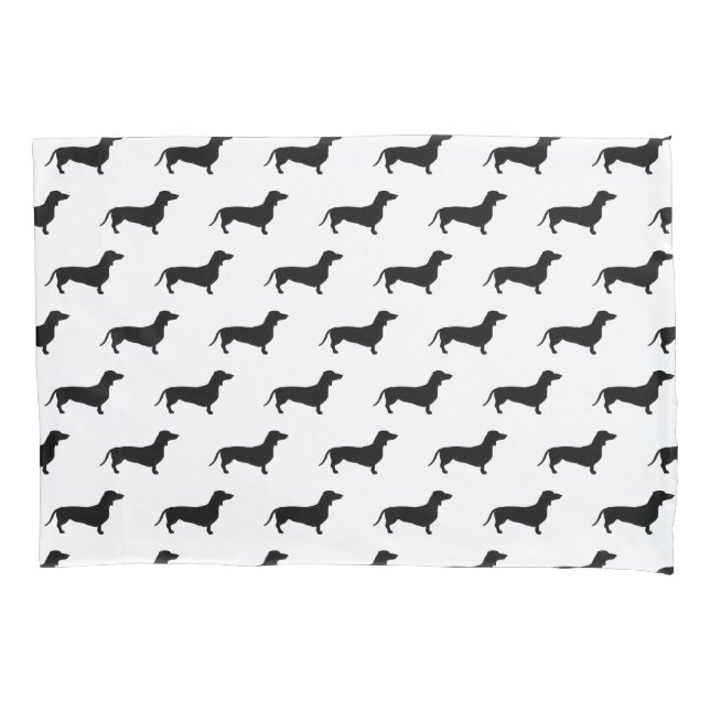 Funda De Cojín Dachshunds negros modernos (Anverso)