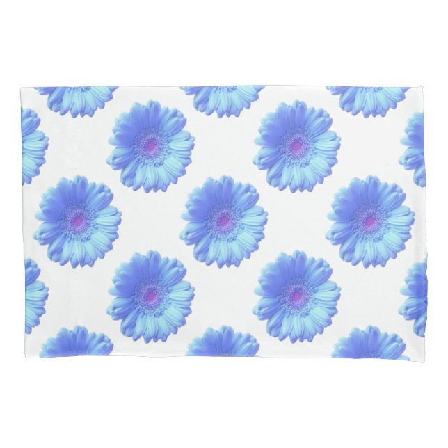 Funda De Cojín Daisy gerbera azul (Anverso)