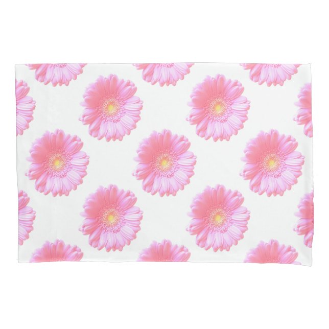 Funda De Cojín Daisy gerbera rosa claro (Anverso)